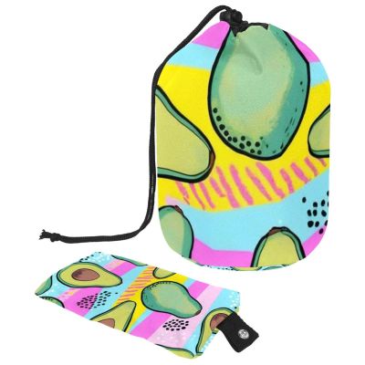 2PCS Green avocado-595 Travel Cosmetic Bag Makeup Organizer, Drawstring Bathroom Cases - Cylindrical & Small Toiletry Bag