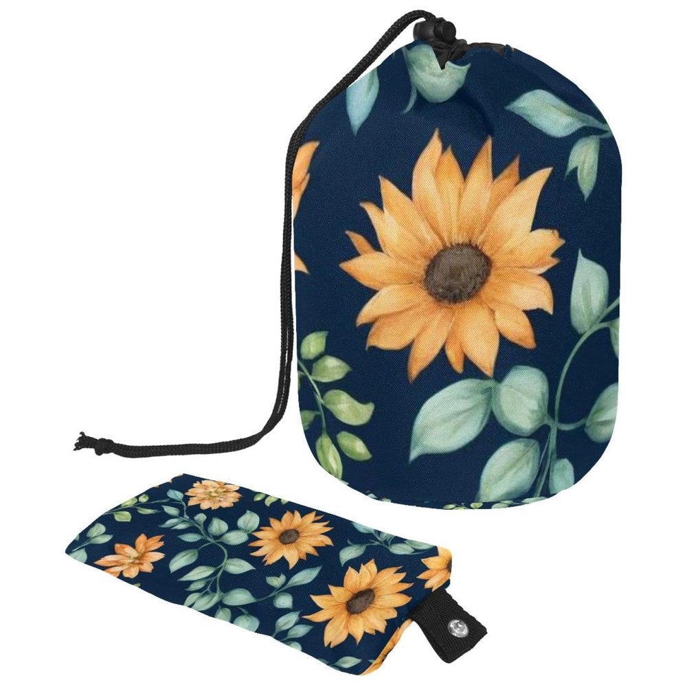 2PCS Aesthetic Sunflower-311 Travel Cosmetic Bag Makeup Organizer, Drawstring Bathroom Cases - Cylindrical & Small Toiletry Bag
