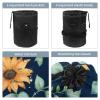 2PCS Aesthetic Sunflower-311 Travel Cosmetic Bag Makeup Organizer, Drawstring Bathroom Cases - Cylindrical & Small Toiletry Bag view 3