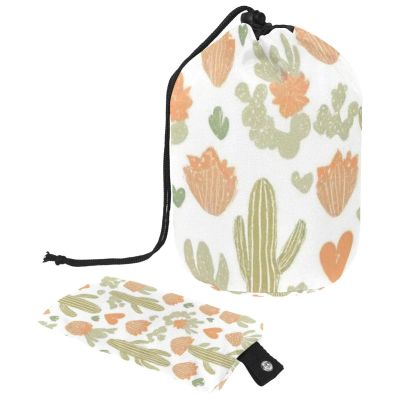 2PCS Artistic Cactus-119 Travel Cosmetic Bag Makeup Organizer, Drawstring Bathroom Cases - Cylindrical & Small Toiletry Bag