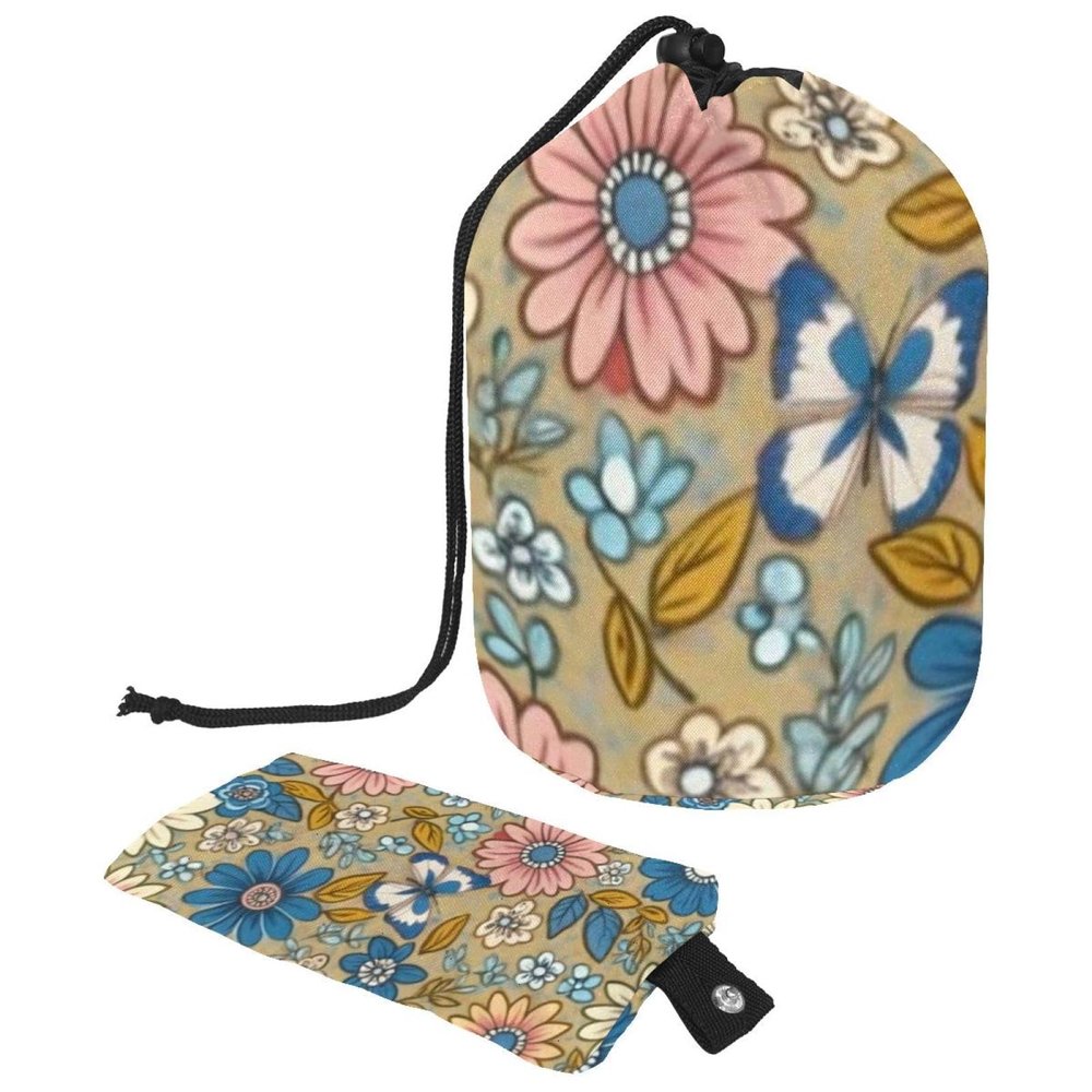 2PCS Colorful Sunflowers-350 Travel Cosmetic Bag Makeup Organizer: Stylish Bathroom Cases with Drawstring, Cylindrical & Small Toiletry Bag