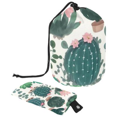 2PCS Artistic Cactus-132 Travel Cosmetic Bag: Your Ultimate Makeup Organizer & Bathroom Cases - With Drawstring, Cylindrical & Small Toiletry Bag