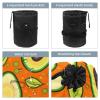 2PCS Green avocado-638 Travel Cosmetic Bag Makeup Organizer: Stylish Bathroom Cases with Drawstring, Cylindrical & Small Toiletry Bag view 3