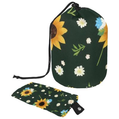 2PCS Artistic Sunflowers-293 Travel Cosmetic Bag Makeup Organizer Bag Bathroom Cases Toiletry Bag with Drawstring (Cylindrical bag and small bag)