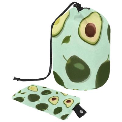 2PCS Green avocado-579 Travel Cosmetic Bag Makeup Organizer, Drawstring Bathroom Cases - Cylindrical & Small Toiletry Bag