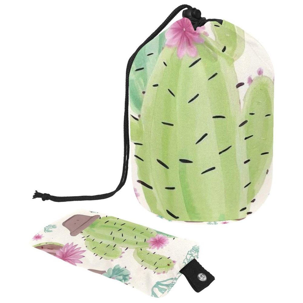 2PCS Artistic Cactus-182 Travel Cosmetic Bag Makeup Organizer: Stylish Bathroom Cases with Drawstring, Cylindrical & Small Toiletry Bag