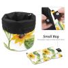 2PCS Yellow Sunflower-204 Travel Cosmetic Bag: Your Ultimate Makeup Organizer & Bathroom Cases - With Drawstring, Cylindrical & Small Toiletry Bag view 4