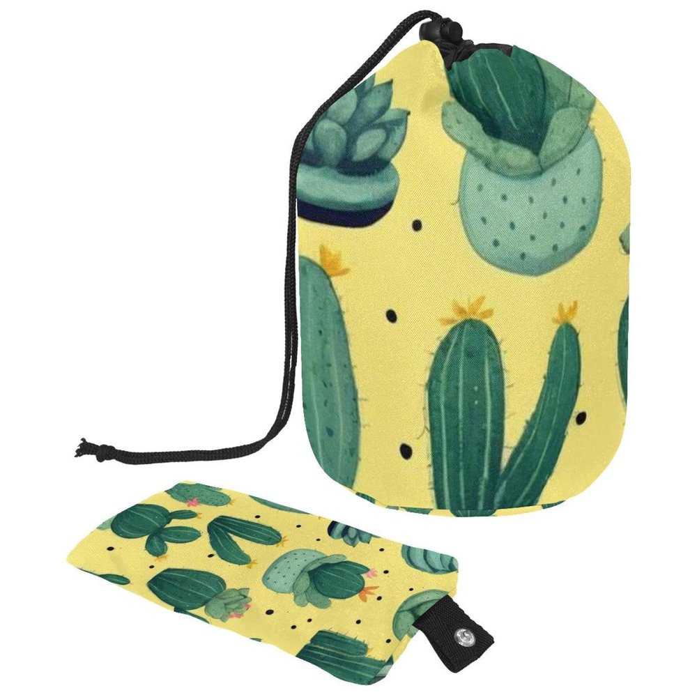 2PCS Artistic Cactus-157 Travel Cosmetic Bag Makeup Organizer Bag Bathroom Cases Toiletry Bag with Drawstring (Cylindrical bag and small bag)