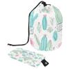 2PCS Artistic Cactus-111 Travel Cosmetic Bag Makeup Organizer, Drawstring Bathroom Cases - Cylindrical & Small Toiletry Bag view 1