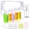 Wowang Travel Bottles for Toiletries 10 Pcs 3.4oz Travel Size Toiletries TSA Approved Pre-labeled Travel Shampoo Bottles Refillable Spray Bottle Leak Proof Small Cream Jars for Body Wash Lotion(Clear) view 1