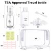 Wowang Travel Bottles for Toiletries 10 Pcs 3.4oz Travel Size Toiletries TSA Approved Pre-labeled Travel Shampoo Bottles Refillable Spray Bottle Leak Proof Small Cream Jars for Body Wash Lotion(Clear) view 2