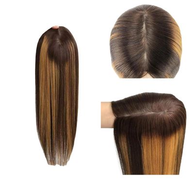 Mprosthesis Mono Top Base Women Human Hair Topper With Clips Women Wigs On Size 5"*6" (4/27, 20)