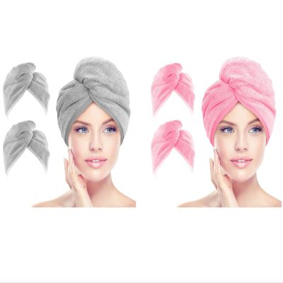 AIDEA Microfiber Hair Towel Wrap, Hair Turbans, Super Absorbent Quick Dry Hair Towel Wrap for All Hair Types Anti Frizz, 26"10"