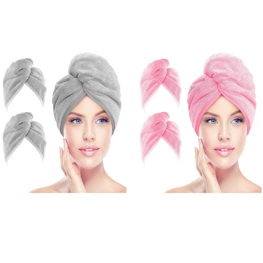AIDEA Microfiber Hair Towel Wrap, Hair Turbans, Super Absorbent Quick Dry Hair Towel Wrap for All Hair Types Anti Frizz, 26"10"