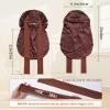 AWAYTR Long Silk Bonnet for Sleeping - 100% Mulberry Silk Bonnet for Women Long Hair Sleep Cap with Elastic Tie Band (Brown) view 2