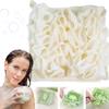 Washcloth Loofah Combo, The Leeffa Loofah and Wash Cloth, Wash Cloth Loofah Combo, 2 in 1 Bath Loofah Sponge with Drawstring Washcloth, Loofah Bath Ball with Soft, Skin-Friendly Foam (Beige) view 1