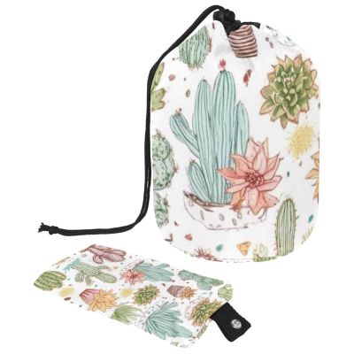 2PCS Colorful Cactus-100 Travel Cosmetic Bag: Your Ultimate Makeup Organizer & Bathroom Cases - With Drawstring, Cylindrical & Small Toiletry Bag