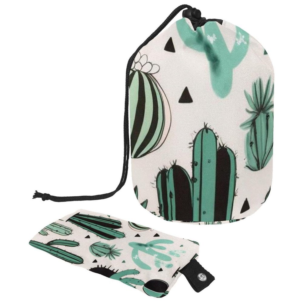 2PCS Artistic Cactus-170 Travel Cosmetic Bag Makeup Organizer: Stylish Bathroom Cases with Drawstring, Cylindrical & Small Toiletry Bag
