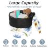 2PCS Yellow Sunflower-225 Travel Cosmetic Bag Makeup Organizer Bag Bathroom Cases Toiletry Bag with Drawstring (Cylindrical bag and small bag) view 2