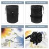 2PCS Yellow Sunflower-225 Travel Cosmetic Bag Makeup Organizer Bag Bathroom Cases Toiletry Bag with Drawstring (Cylindrical bag and small bag) view 3