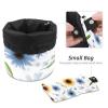 2PCS Yellow Sunflower-225 Travel Cosmetic Bag Makeup Organizer Bag Bathroom Cases Toiletry Bag with Drawstring (Cylindrical bag and small bag) view 4