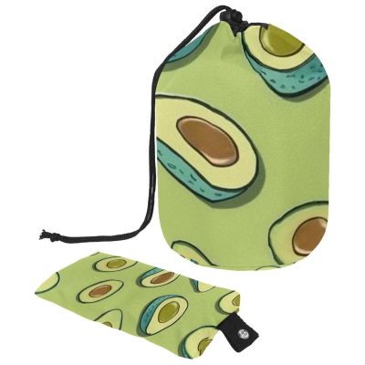 2PCS Fresh avocado-693 Travel Cosmetic Bag Makeup Organizer Bag Bathroom Cases Toiletry Bag with Drawstring (Cylindrical bag and small bag)