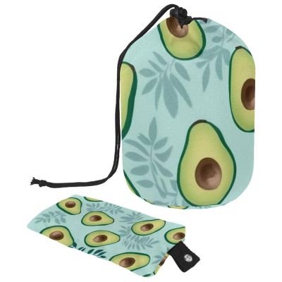 2PCS Green avocado-593 Travel Cosmetic Bag Makeup Organizer Bag Bathroom Cases Toiletry Bag with Drawstring (Cylindrical bag and small bag)