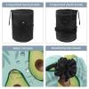 2PCS Green avocado-593 Travel Cosmetic Bag Makeup Organizer Bag Bathroom Cases Toiletry Bag with Drawstring (Cylindrical bag and small bag) view 3