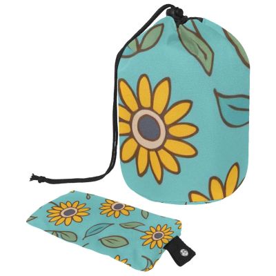 2PCS Yellow Sunflower-246 Travel Cosmetic Bag Makeup Organizer: Stylish Bathroom Cases with Drawstring, Cylindrical & Small Toiletry Bag