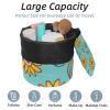 2PCS Yellow Sunflower-246 Travel Cosmetic Bag Makeup Organizer: Stylish Bathroom Cases with Drawstring, Cylindrical & Small Toiletry Bag view 2