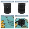 2PCS Yellow Sunflower-246 Travel Cosmetic Bag Makeup Organizer: Stylish Bathroom Cases with Drawstring, Cylindrical & Small Toiletry Bag view 3