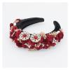 TRUSTTWO Ladies Fashion Wild Hair Band Baroque Fashion Temperament Sponge Rhinestone Fabric Flower Wild Hair Accessories The New(4) view 2