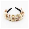 TRUSTTWO Ladies Fashion Wild Hair Band Baroque Fashion Temperament Sponge Rhinestone Fabric Flower Wild Hair Accessories The New(4) view 4