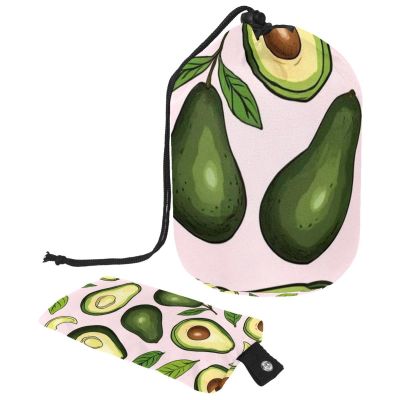 2PCS Fresh avocado-699 Travel Cosmetic Bag Makeup Organizer, Drawstring Bathroom Cases - Cylindrical & Small Toiletry Bag