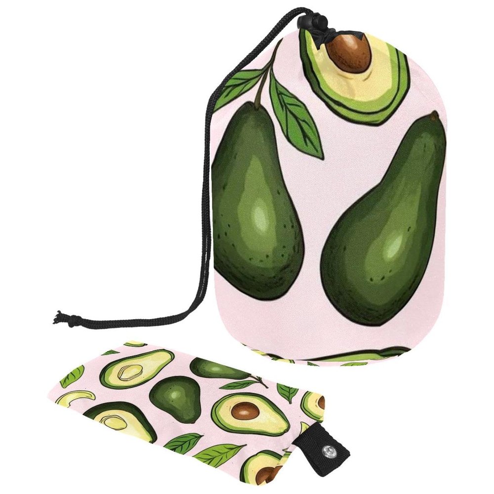 2PCS Fresh avocado-699 Travel Cosmetic Bag Makeup Organizer, Drawstring Bathroom Cases - Cylindrical & Small Toiletry Bag