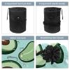 2PCS Green avocado-578 Travel Cosmetic Bag Makeup Organizer: Stylish Bathroom Cases with Drawstring, Cylindrical & Small Toiletry Bag view 3