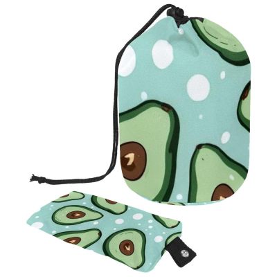 2PCS Green avocado-583 Travel Cosmetic Bag Makeup Organizer, Drawstring Bathroom Cases - Cylindrical & Small Toiletry Bag