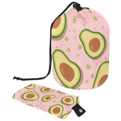 2PCS Green avocado-613 Travel Cosmetic Bag Makeup Organizer Bag Bathroom Cases Toiletry Bag with Drawstring (Cylindrical bag and small bag)