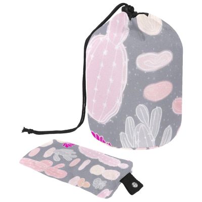 2PCS Artistic Cactus-131 Travel Cosmetic Bag Makeup Organizer, Drawstring Bathroom Cases - Cylindrical & Small Toiletry Bag