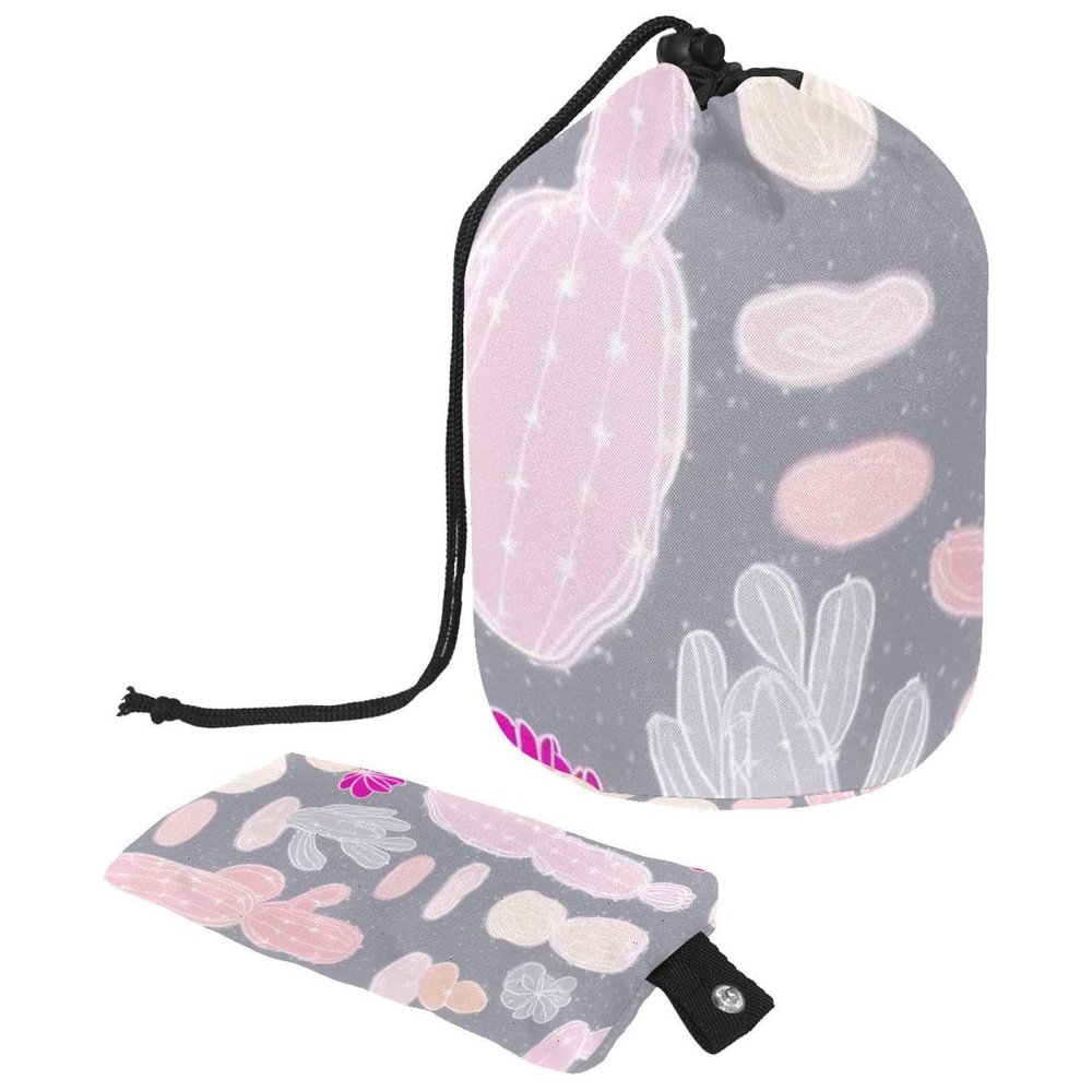 2PCS Artistic Cactus-131 Travel Cosmetic Bag Makeup Organizer, Drawstring Bathroom Cases - Cylindrical & Small Toiletry Bag