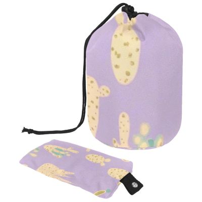 2PCS Artistic Cactus-200 Travel Cosmetic Bag: Your Ultimate Makeup Organizer & Bathroom Cases - With Drawstring, Cylindrical & Small Toiletry Bag