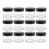 12 Pcs 15ml/0.5oz Small Travel Containers Clear Plastic Cosmetic Jar Refillable Roun for Beauty Lotion Cream Products Sample Bottles Black Plastic With Screw on Lid Container view 1