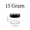 12 Pcs 15ml/0.5oz Small Travel Containers Clear Plastic Cosmetic Jar Refillable Roun for Beauty Lotion Cream Products Sample Bottles Black Plastic With Screw on Lid Container view 2