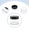 12 Pcs 15ml/0.5oz Small Travel Containers Clear Plastic Cosmetic Jar Refillable Roun for Beauty Lotion Cream Products Sample Bottles Black Plastic With Screw on Lid Container view 3