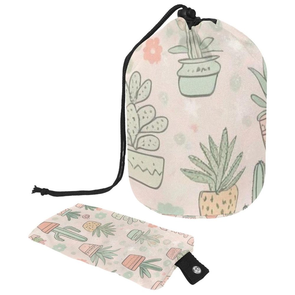2PCS Colorful Cactus-35 Travel Cosmetic Bag Makeup Organizer, Drawstring Bathroom Cases - Cylindrical & Small Toiletry Bag