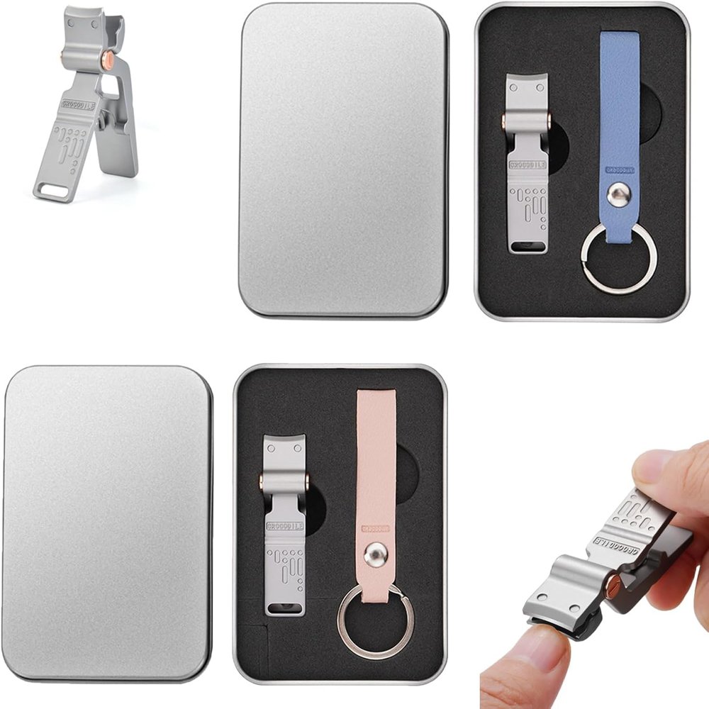 2PCS Crocmax Clipper, Heavy Duty Nail Clippers, Nail Clipper with Large Opening, Ultra Sharp Nail Clippers Steel Wide Jaw Opening Anti Splash Portable, Alligator Bionic Nail Clipper (M,D)