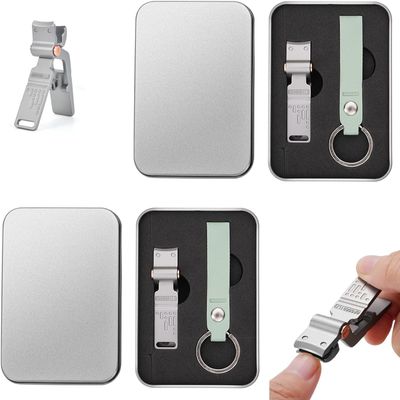 2PCS Crocmax Clipper, Heavy Duty Nail Clippers, Nail Clipper with Large Opening, Ultra Sharp Nail Clippers Steel Wide Jaw Opening Anti Splash Portable, Alligator Bionic Nail Clipper (M,C)