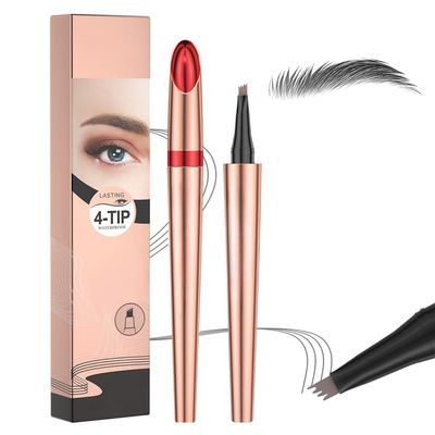 2024 New Microblading Eyebrow Pen, Waterproof Microblading Eyebrow Pencil, Brow Pencil with Micro-Fork Tip, Long-lasting Natural Makeup Fine Stroke Eye Brow Pen, Last All-Day (Gray)