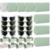 24pcs Bridesmaid Scrunchies Proposal Gifts makeup bag bulk 4.1inch square Hair Claws Bachelorette Hair Clip heart sunglasses 8pack Girls gift for Wedding Party Favors(White&Sage Green) view 1