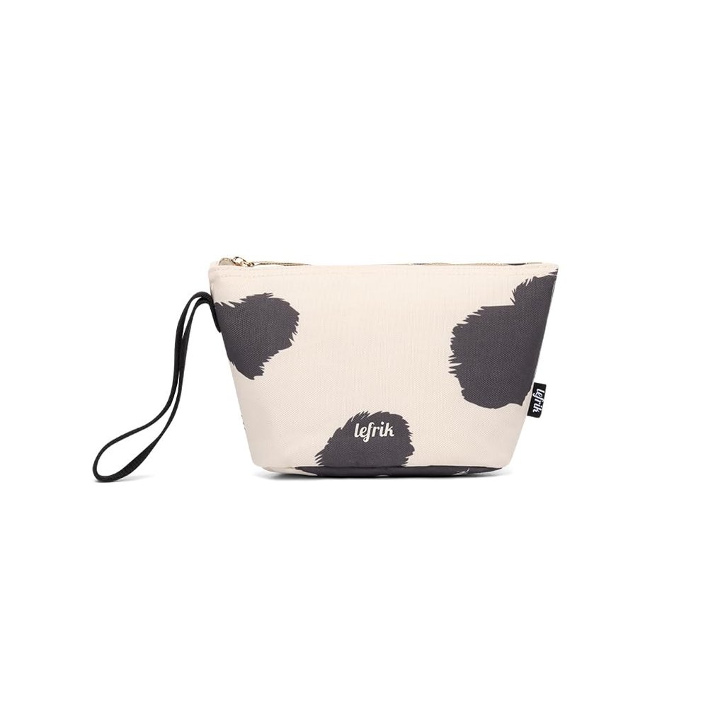 LEFRIK - Zoid Bag S - Small size - Zip closure - 100% Recycled Fabric - Eco Friendly - 2.2L, Cow, Minimalistic